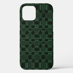 Green textured squares pattern Case-Mate iPhone ca 12 Case