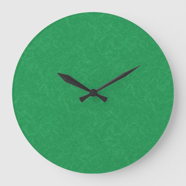 Green textured surface with  swirling pattern large clock (Front)