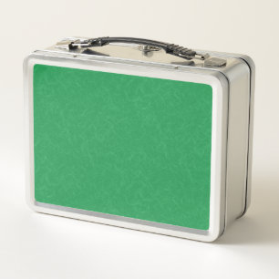 Green textured surface with swirling pattern metal lunch box