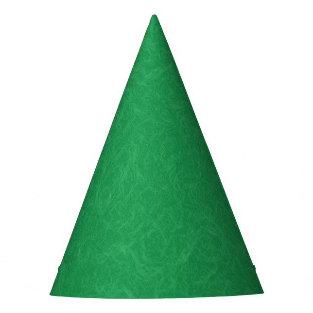 Green textured surface with  swirling pattern party hat (Front)