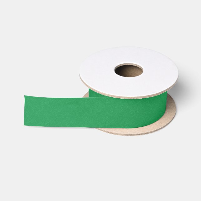 Green textured surface with  swirling pattern satin ribbon (Spool)