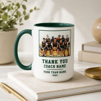 Green Thank you Coach Team Name Photo