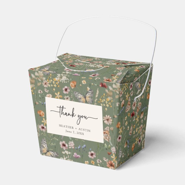 Green Thank You Favour Box (Front Side)