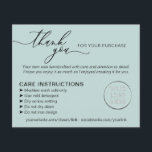 Green Thank you Washing Tips Care Instruction Flyer<br><div class="desc">Green Thank you Washing Tips Care Instruction</div>