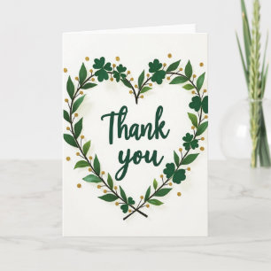 Green Thank You Wreath Card