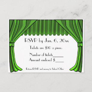 Green Theatre Curtains RSVP Card