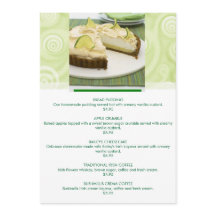 Green theme customisable dessert menu
