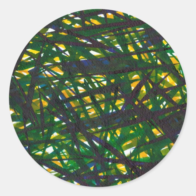 Green Thicket II Classic Round Sticker (Front)