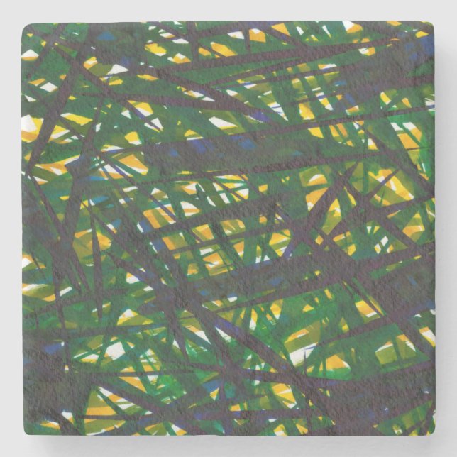 Green Thicket II Stone Coaster (Front)