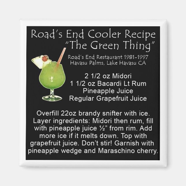 Green Thing Recipe Magnet (Front)