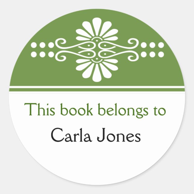 Green This Book Belongs To Labels (Front)