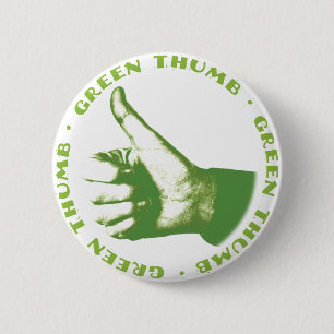 Green Thumb 6 Cm Round Badge