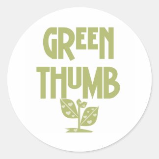 Green Thumb Classic Round Sticker