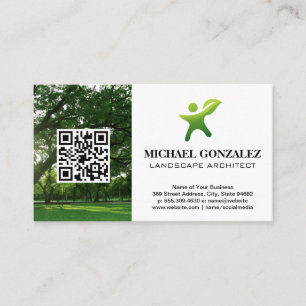 Green Thumb Icon   Landscape   QR Business Card