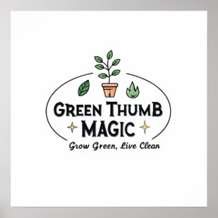 Green Thumb Magic   Urban Gardening T-Shirt Poster