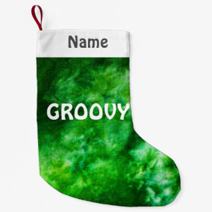 Green Tie-Dye Customised Groovy Small Christmas Stocking