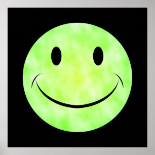 Green Tie Dye Face Poster
