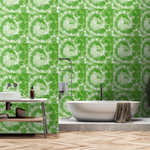 Green Tie Dye Swirl Wallpaper