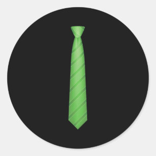 Green Tie, Necktie Funny Dress Graphic  Classic Round Sticker
