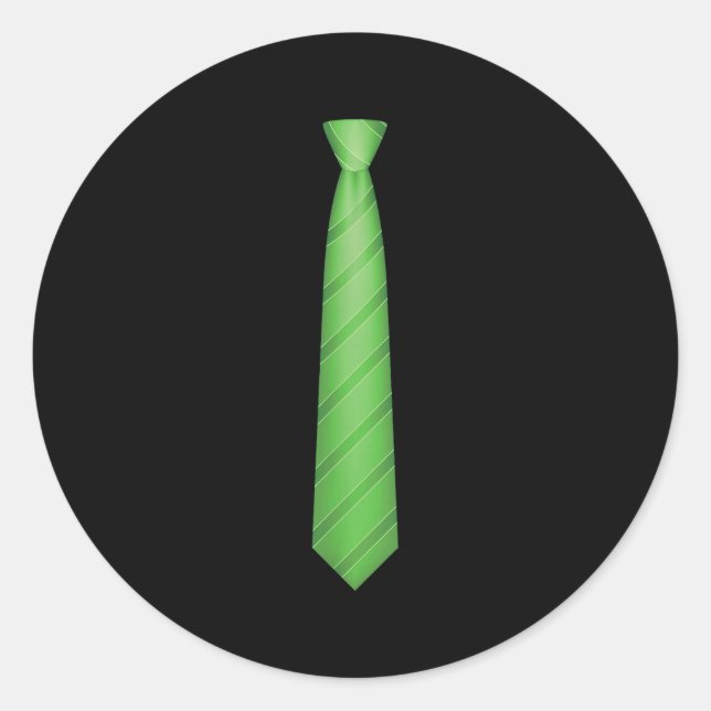 Green Tie, Necktie Funny Dress Graphic  Classic Round Sticker (Front)