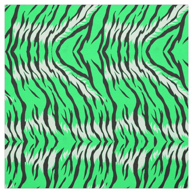 Green Tiger Animal Skin Pattern Design  Fabric (Swatch)