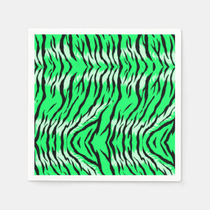 Green Tiger Animal Skin Pattern Design Napkin