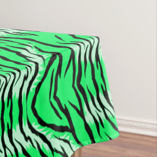 Green Tiger Animal Skin Pattern Design  Tablecloth