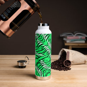Green Tiger Animal Skin Pattern Design Water Bottle