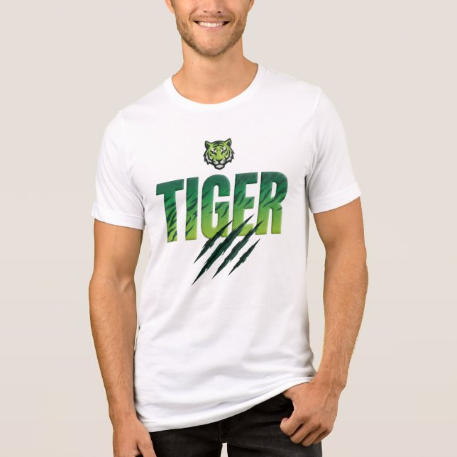 Green Tiger Bold Typography  Tri-Blend Shirt (Front)