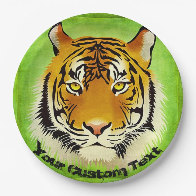 Green Tiger Paper Plates (Front)