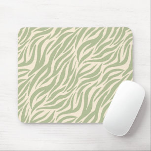 Green Tiger Stripes Animal Pattern Mouse Pad