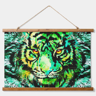 Green Tiger Wood-Topped Wall Tapestry