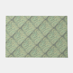 Green tile brocade Doormat