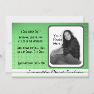 Green Tile Photo Invitation/ Graduation Invitation