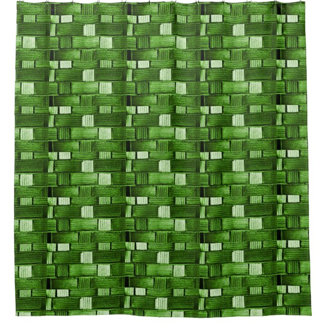 Green Tile Shower Curtain (Front)