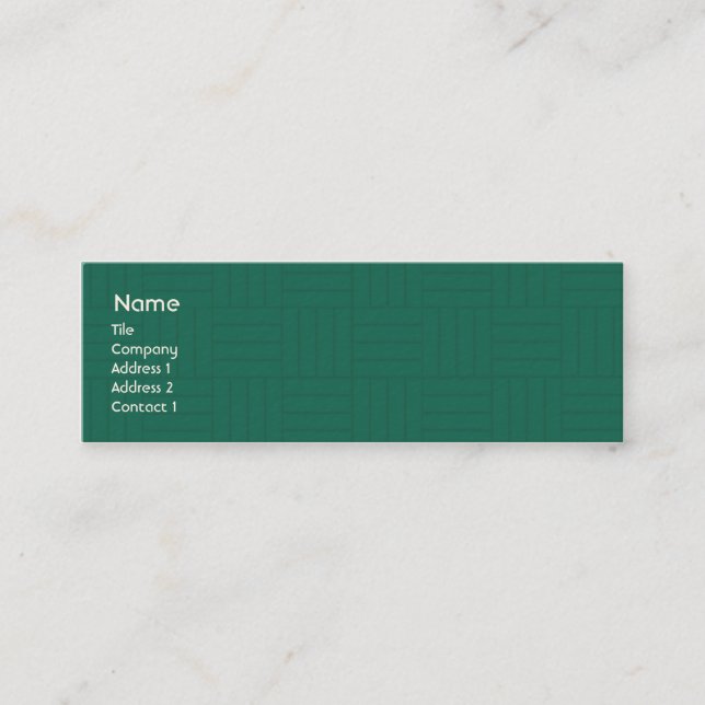 Green Tile - Skinny Mini Business Card (Front)
