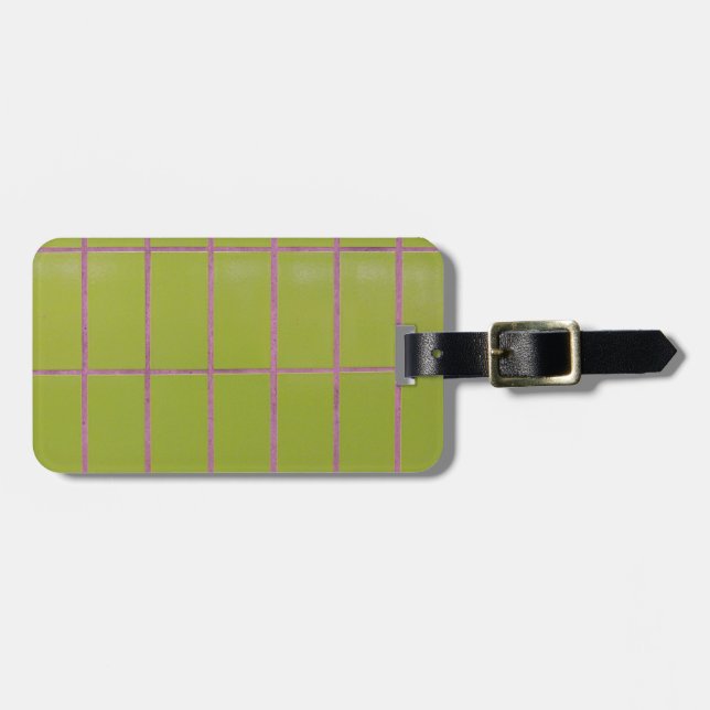Green tile structure luggage tag (Front Horizontal)