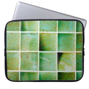 Green tiles laptop sleeve