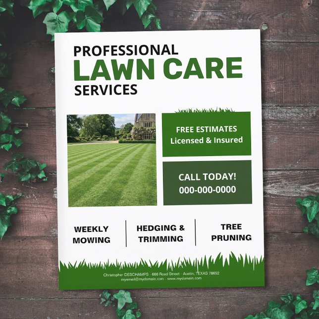 Green Tiles - Lawn Care Services Flyer (Green Tiles - Lawn Care Services Flyer)