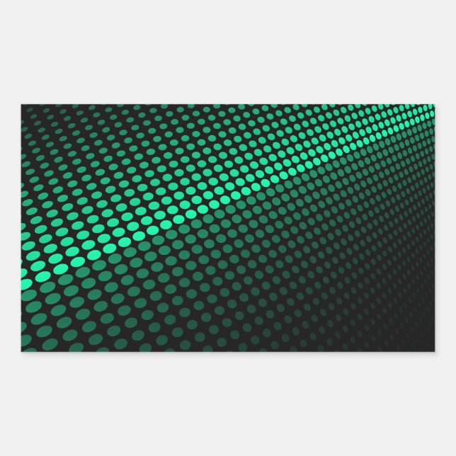 Green Tiles Rectangular Sticker (Front)