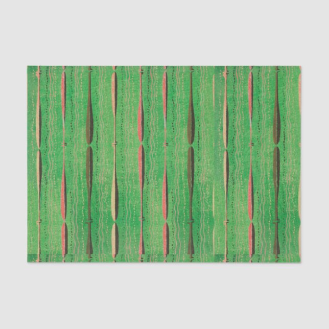 GREEN TISSUE PAPER JAPANESE WOODBLOCK PATTERN (Front)