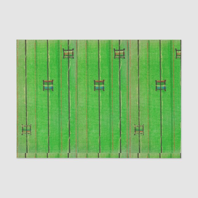 GREEN TISSUE PAPER JAPANESE WOODBLOCK PATTERN (Front)