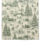 Green Toile Christmas Sleigh Ride Pattern (3)