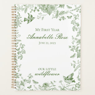Green Toile De Jouy Vintage Floral My First Year Planner
