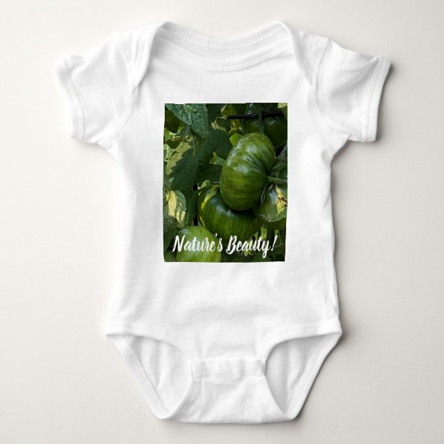 GREEN TOMATO VEGETABLE BABY ONE PIECE BABY BODYSUIT (Front)