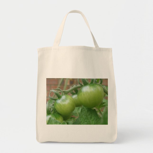 Green Tomatoes Organic Grocery Tote Bag (Front)