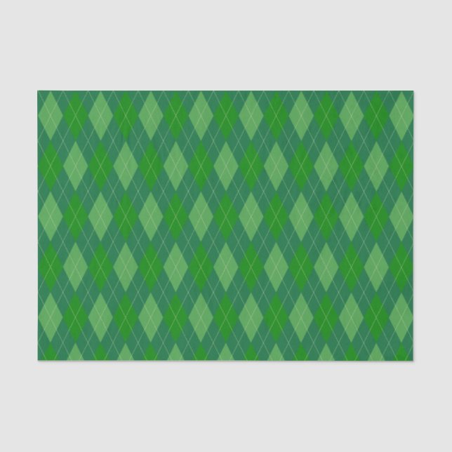 Green Tones Argyle Pattern Tissue Paper (Front)