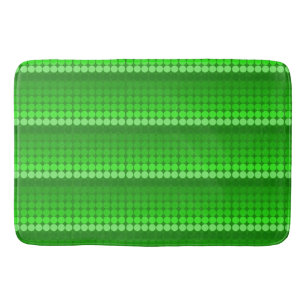 Green tones Mid century mod dots circles Bath Mat