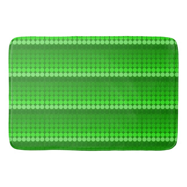 Green tones  Mid century mod dots circles Bath Mat (Front)