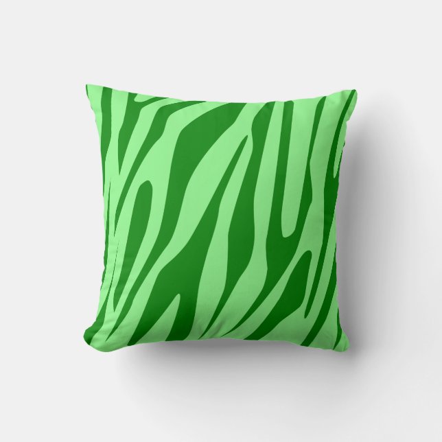 Green Tones Tiger Seamless Pattern Cushion (Front)